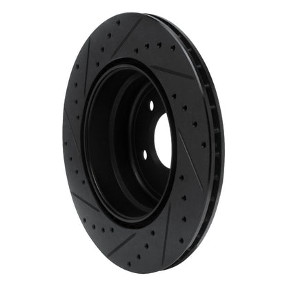 R1 Concepts R1 08-13 BMW 135IS Rear Right Drilled & Slotted Black Brake Rotor