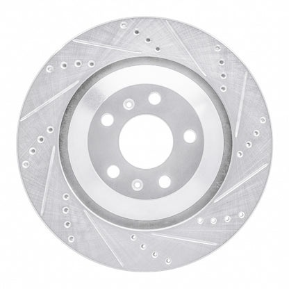 R1 Concepts R1 04-18 Audi A8 Rear Right Drilled & Slotted Silver Brake Rotor