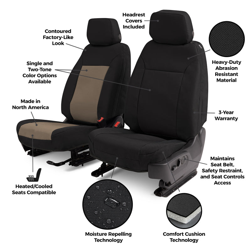 Covercraft 20-24 Toyota Highlander Endura PrecisionFit Second Row Seat Covers - Charcoal/Silver