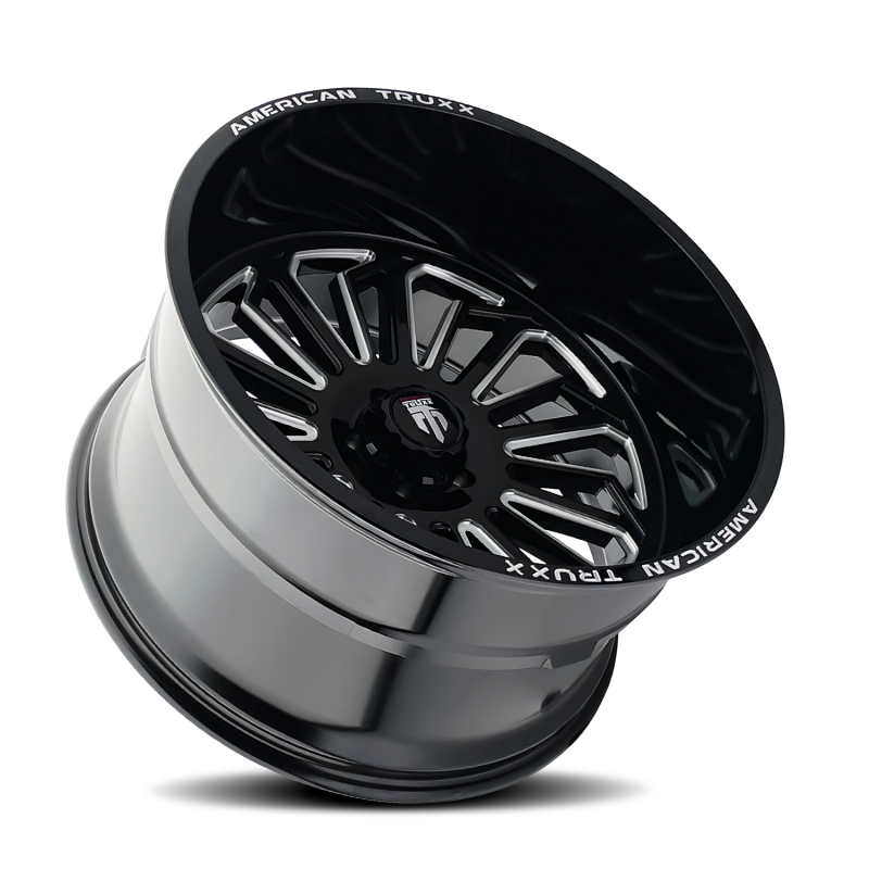 American Truxx AT1916 Butcher 24x14 / 5x127 BP / -76mm Offset / 71.6mm Hub Gloss Black Milled Wheel
