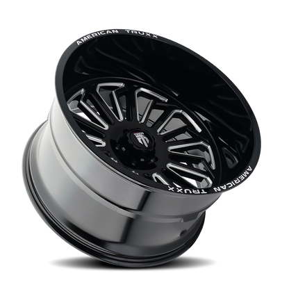 American Truxx AT1916 Butcher 24x14 / 6x139.7 BP / -76mm Offset / 106mm Hub Gloss Black Milled Wheel