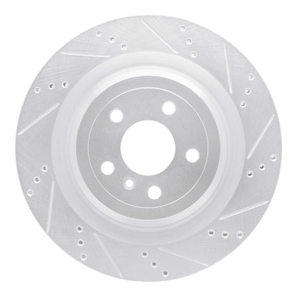 R1 Concepts R1 2013-2019 Mercedes-Benz GLE400 Rear Right Drilled & Slotted Silver Brake Rotor