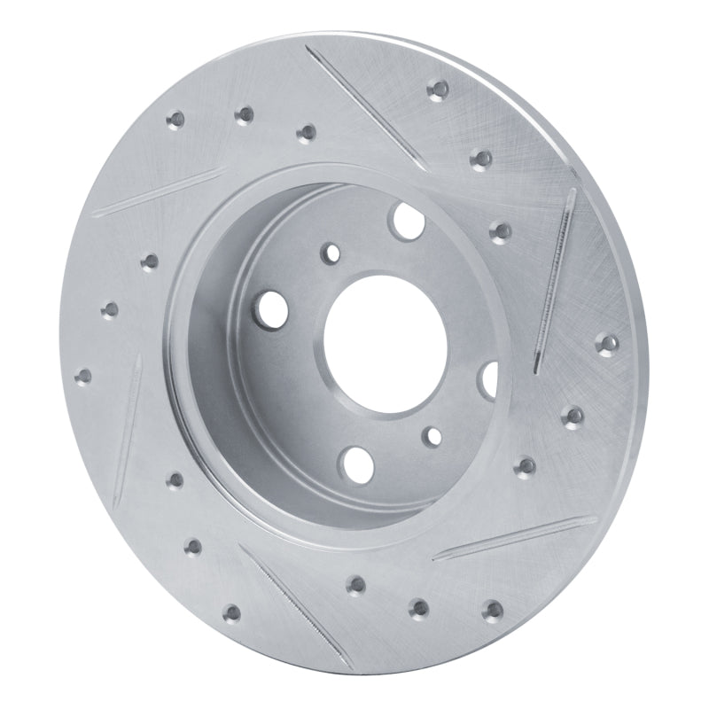 R1 Concepts R1 84-88 Chevrolet Nova Front Left Drilled & Slotted Silver Brake Rotor