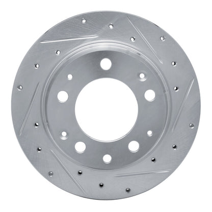 R1 Concepts R1 84-89 Porsche 911 Rear Right Drilled & Slotted Silver Brake Rotor
