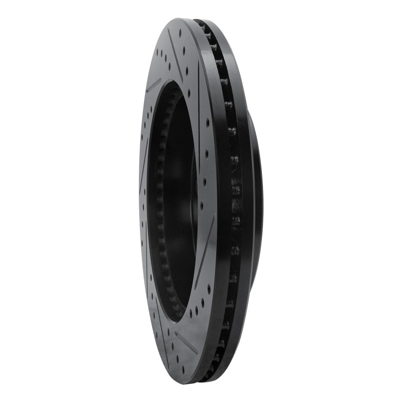 R1 Concepts R1 97-04 Ford F-150 4WD Front Left Drilled & Slotted Black Brake Rotor
