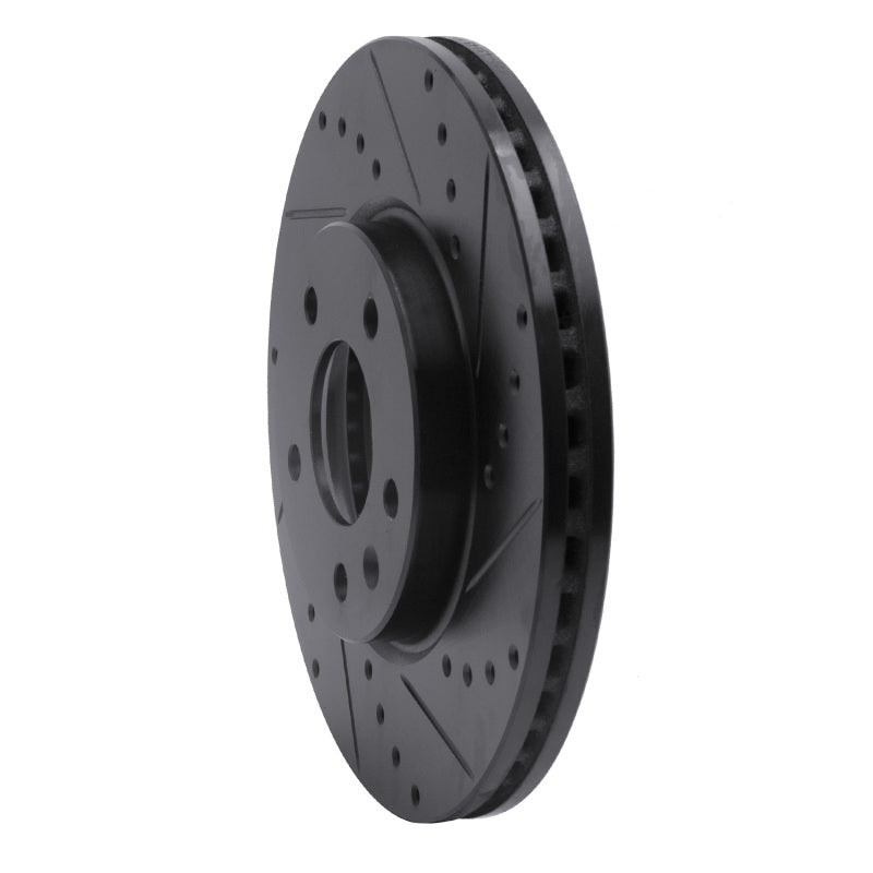 R1 Concepts R1 2011-2025 Buick LaCrosse Front Right Drilled & Slotted Black Brake Rotor
