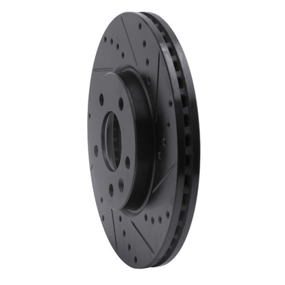 R1 Concepts R1 2011-2025 Buick LaCrosse Front Right Drilled & Slotted Black Brake Rotor