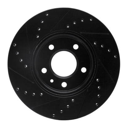 R1 Concepts R1 2011-2025 Buick LaCrosse Front Right Drilled & Slotted Black Brake Rotor