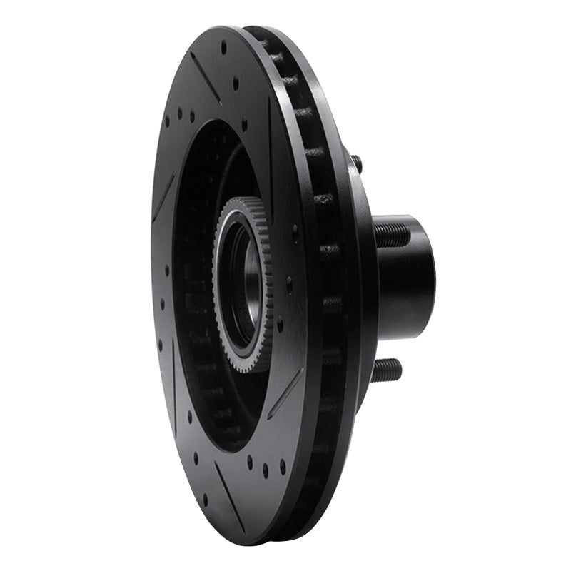R1 Concepts R1 91-03 Chevrolet S10 Blazer Front Left Drilled & Slotted Black Brake Rotor