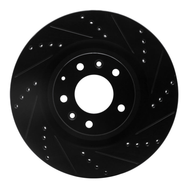 R1 Concepts R1 07-15 Mazda CX-9 Front Right Drilled & Slotted Black Brake Rotor