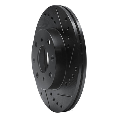 R1 Concepts R1 86-91 Acura Integra Front Right Drilled & Slotted Black Brake Rotor
