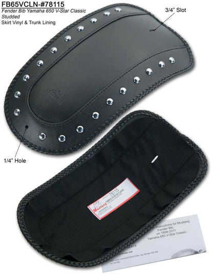 Mustang Motorcycle Mustang 98-11 Yamaha V-Star Classic Fender Bib w/Studs - Black