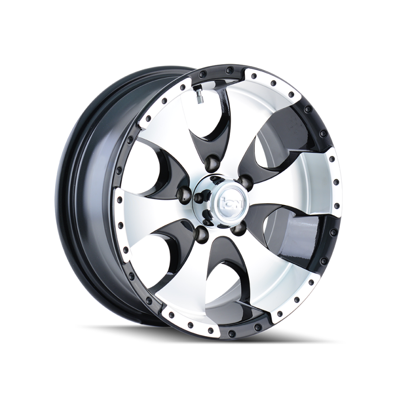 ION Wheels ION Type 136 15x6 / 5x114.3 BP / 0mm Offset / 83.82mm Hub Black/Machined Wheel