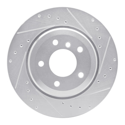 R1 Concepts R1 01-06 BMW 330I Rear Right Drilled & Slotted Silver Brake Rotor