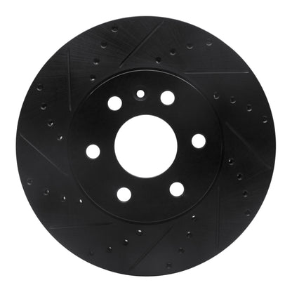 R1 Concepts R1 15-20 Chevrolet Colorado Front Left Drilled & Slotted Black Brake Rotor