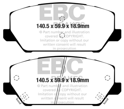 EBC Racing 19-21 Hyundai Veloster (2nd Gen) 2.0 Turbo N RP-X Race Front Brake Pads