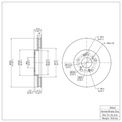 DFC 99-14 Acura CL Front GeoSPEC Coated Rotor