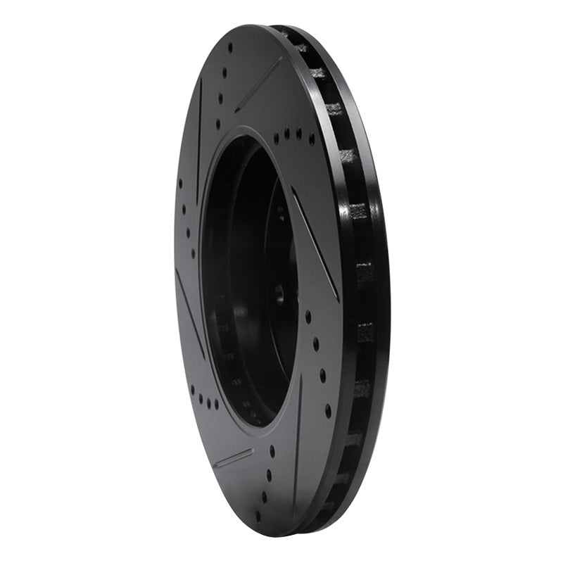 R1 Concepts R1 96-15 Mercedes-Benz C280 Front Right Drilled & Slotted Black Brake Rotor