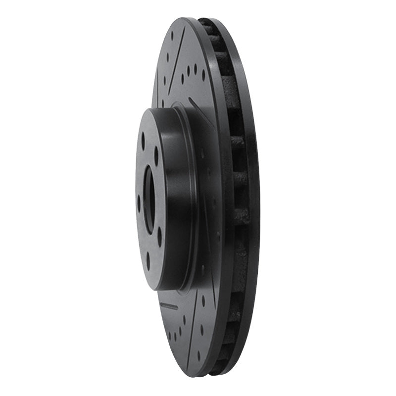 R1 Concepts R1 87-91 Lexus ES250 Front Left Drilled & Slotted Black Brake Rotor