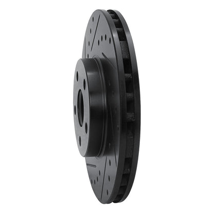 R1 Concepts R1 87-91 Lexus ES250 Front Left Drilled & Slotted Black Brake Rotor