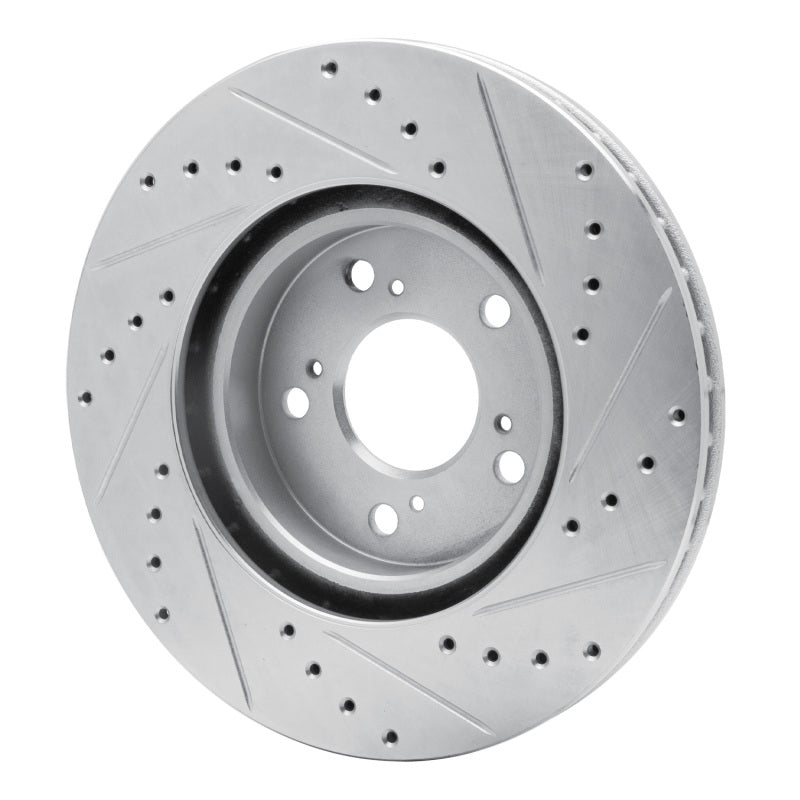 R1 Concepts R1 05-12 Acura RL Front Left Drilled & Slotted Silver Brake Rotor