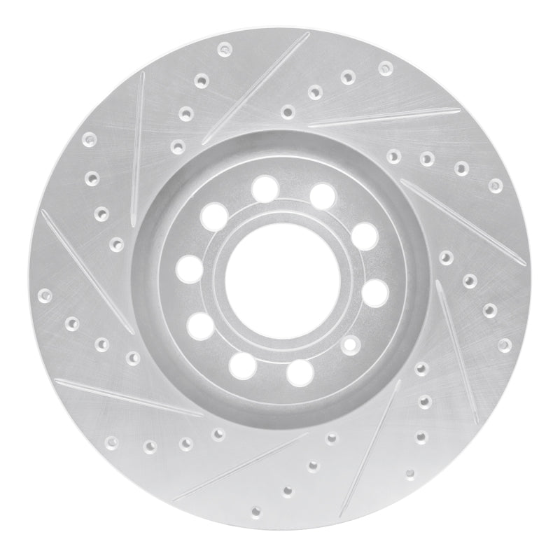 R1 Concepts R1 97-06 Audi A6 (USA/Canada) Front Left Drilled & Slotted Silver Brake Rotor