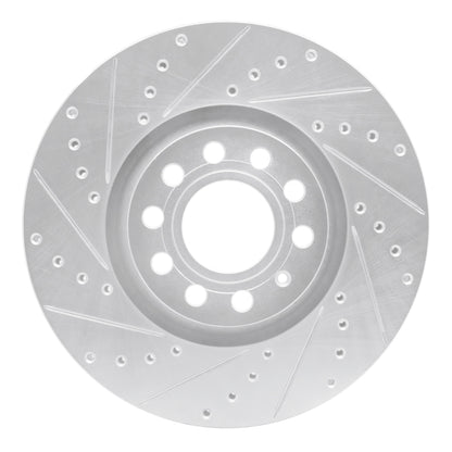 R1 Concepts R1 97-06 Audi A6 (USA/Canada) Front Left Drilled & Slotted Silver Brake Rotor