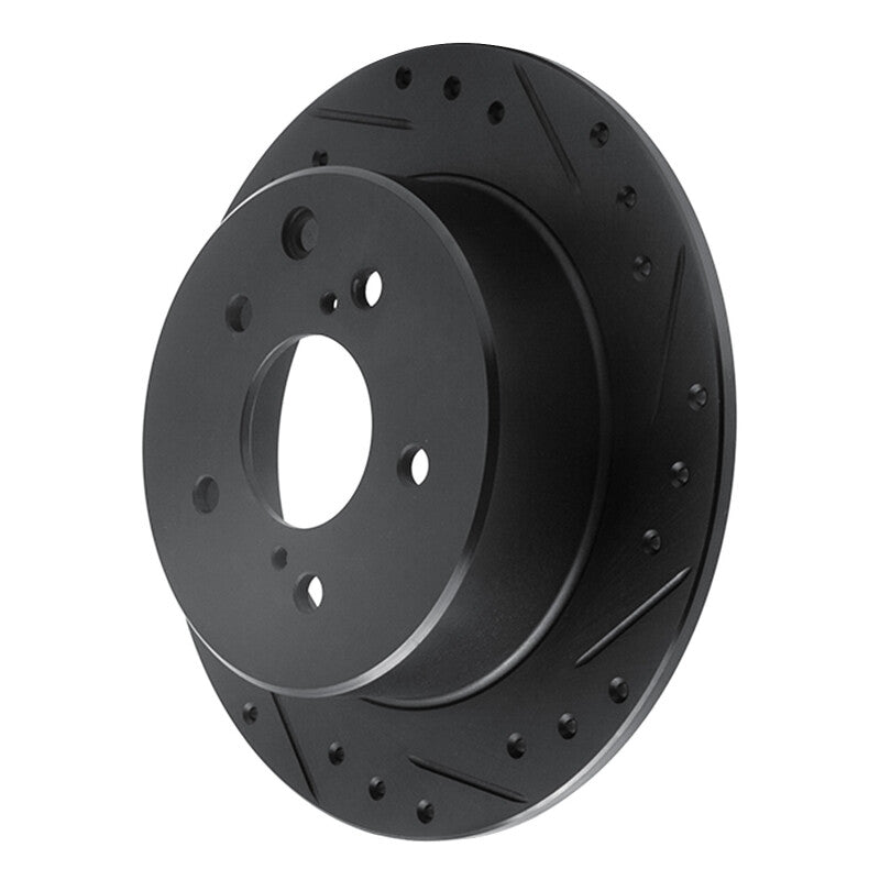R1 Concepts R1 90-96 Infiniti Q45 Rear Right Drilled & Slotted Black Brake Rotor