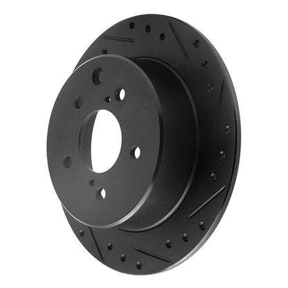 R1 Concepts R1 90-96 Infiniti Q45 Rear Right Drilled & Slotted Black Brake Rotor