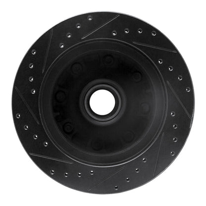 R1 Concepts R1 95-04 Ford E-350 Econoline Front Right Drilled & Slotted Black Brake Rotor