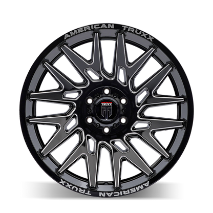 American Truxx AT1919 Evolution 22x12 / 6x135 BP / -44mm Offset / 87.1mm Hub Gloss Blk Mill Wheel
