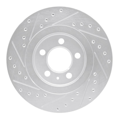 R1 Concepts R1 92-95 Volkswagen Jetta Sedan Front Right Drilled & Slotted Silver Brake Rotor