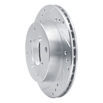R1 Concepts R1 89-01 Chevrolet Metro Front Left Drilled & Slotted Silver Brake Rotor