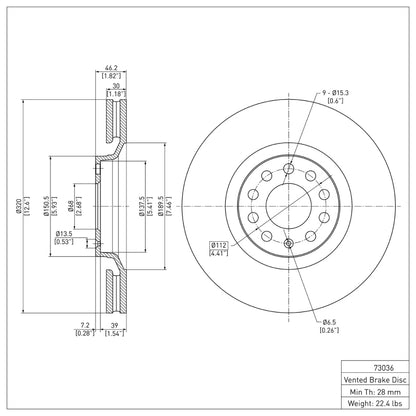 DFC 98-09 Audi A4 (Mexico) Front GeoSPEC Coated Rotor