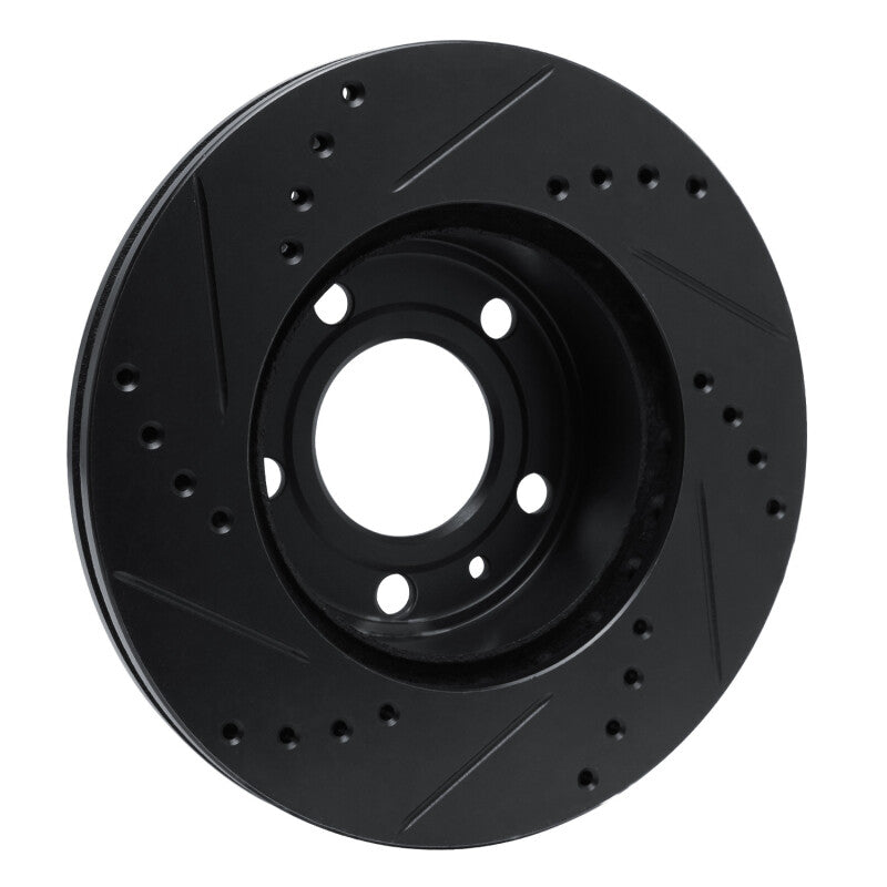 R1 Concepts R1 82-90 Volvo 740 Front Right Drilled & Slotted Black Brake Rotor