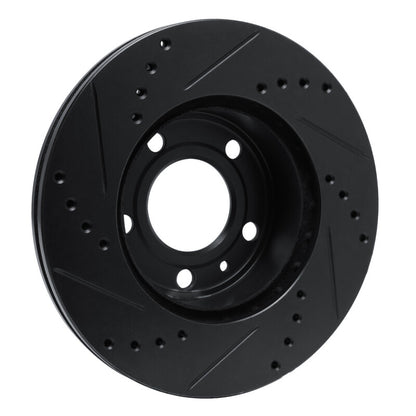 R1 Concepts R1 82-90 Volvo 740 Front Right Drilled & Slotted Black Brake Rotor