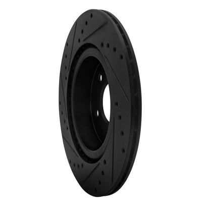 R1 Concepts R1 19-24 Infiniti QX50 Rear Right Drilled & Slotted Black Brake Rotor