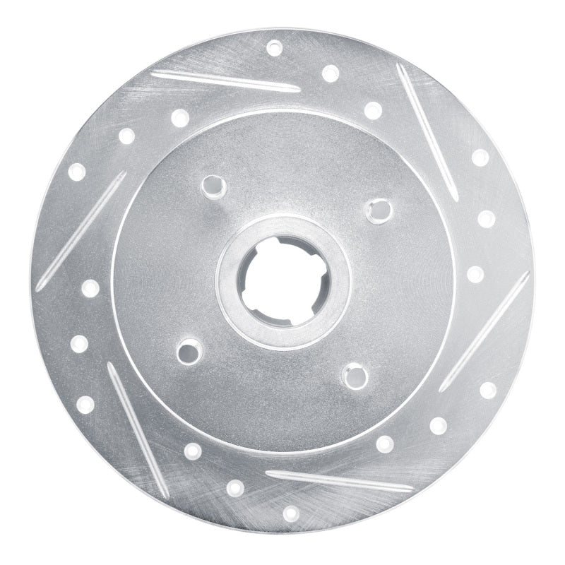 R1 Concepts R1 88-88 Nissan Maxima Rear Right Drilled & Slotted Silver Brake Rotor