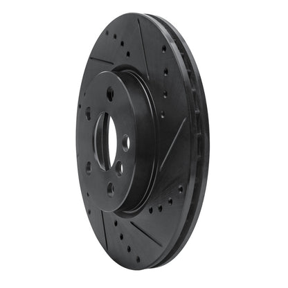R1 Concepts R1 14-21 Mini Cooper Clubman Front Right Drilled & Slotted Black Brake Rotor