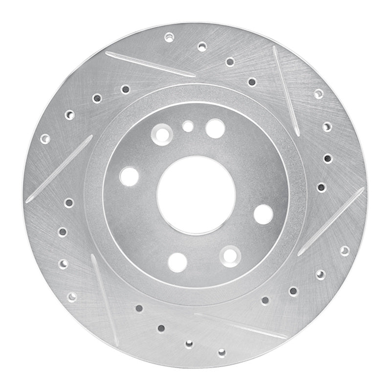 R1 Concepts R1 99-03 Mazda Protege Front Right Drilled & Slotted Silver Brake Rotor