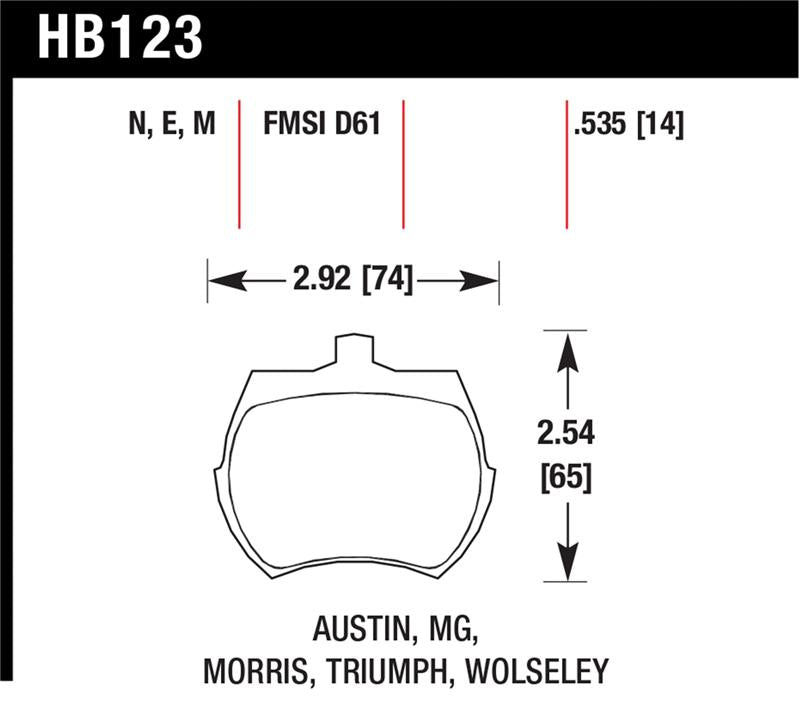 Hawk Performance Hawk 66-79 MG Midget / 75-80 Triumph TR7 Black Front Race Brake Pads