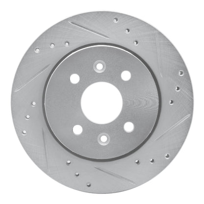 R1 Concepts R1 01-03 Kia SPECTRA Front Right Drilled & Slotted Silver Brake Rotor