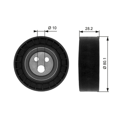 GATES GATT36016 Multiple V-Belt Tensioner Roll