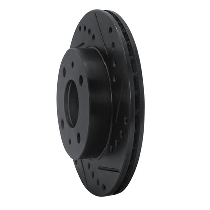 R1 Concepts R1 86-17 Nissan Pulsar NX Front Right Drilled & Slotted Black Brake Rotor