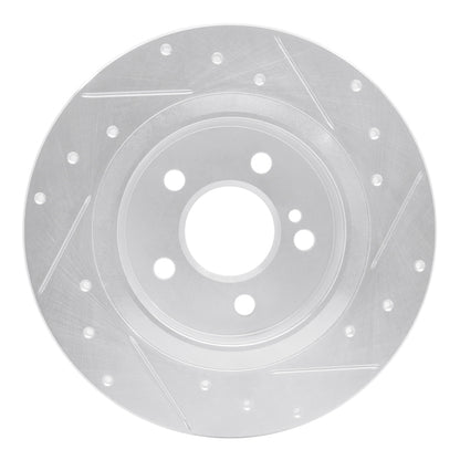 R1 Concepts R1 14-20 Infiniti QX30 Rear Left Drilled & Slotted Silver Brake Rotor