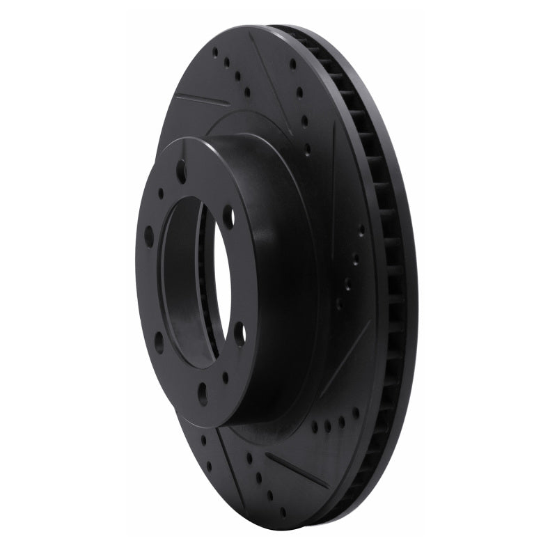 R1 Concepts R1 05-23 Toyota Tacoma Front Right Drilled & Slotted Black Brake Rotor