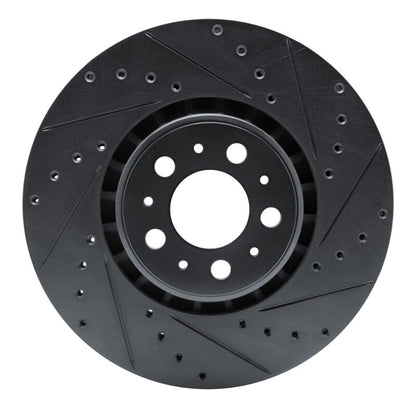 R1 Concepts R1 03-09 Volvo XC90 Front Right Drilled & Slotted Black Brake Rotor