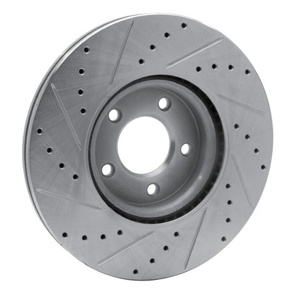 R1 Concepts R1 07-13 Mazda 3 Front Right Drilled & Slotted Silver Brake Rotor