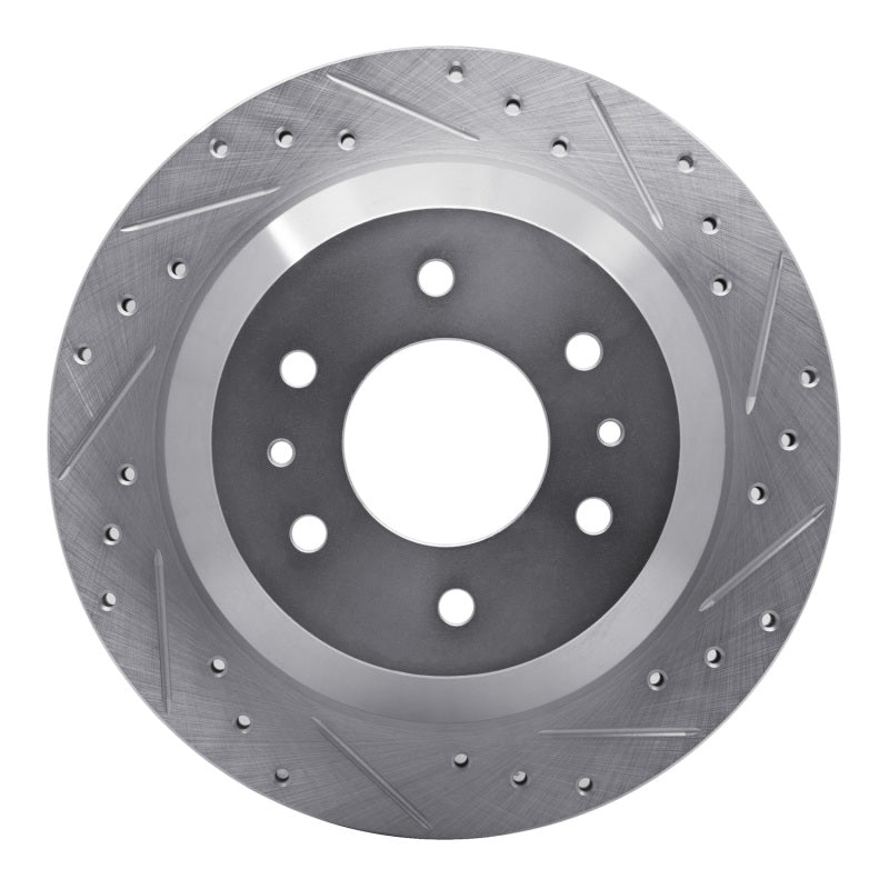 R1 Concepts R1 02-09 Buick Rainier Rear Right Drilled & Slotted Silver Brake Rotor