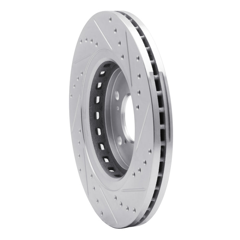 R1 Concepts R1 15-25 Acura MDX Front Left Drilled & Slotted Silver Brake Rotor
